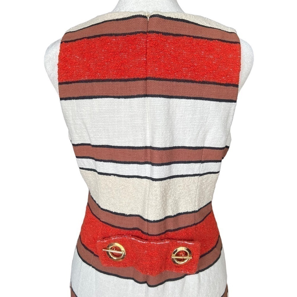 DEREK LAM 10 CROSBY Grommet Detail Stripe Shift Dress - Picture 10 of 11